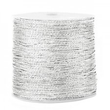 Macramé bead cord metallic 0.5mm Silver